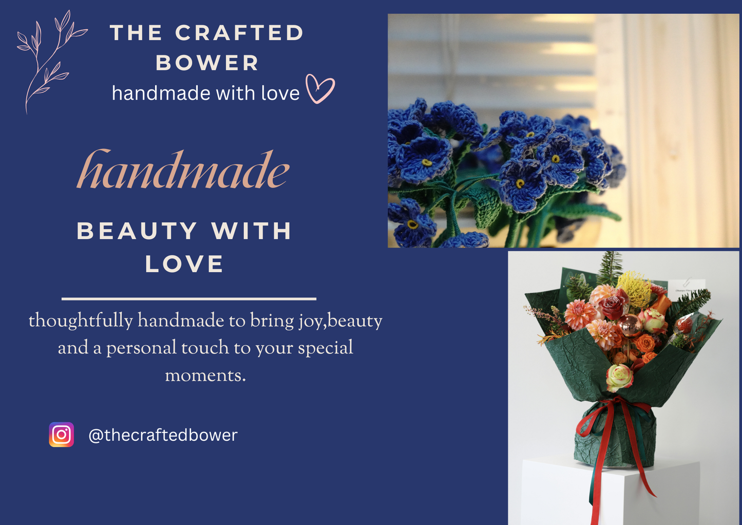 Handmade Business Navy Blue Canva Branding Template